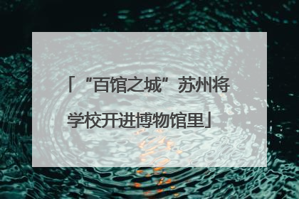 “百馆之城”苏州将学校开进博物馆里