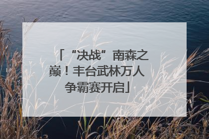 “决战”南森之巅！丰台武林万人争霸赛开启