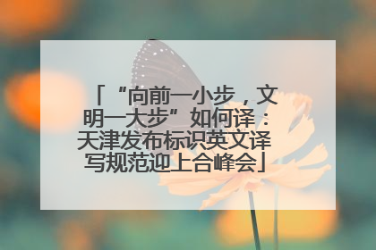 “向前一小步，文明一大步”如何译：天津发布标识英文译写规范迎上合峰会