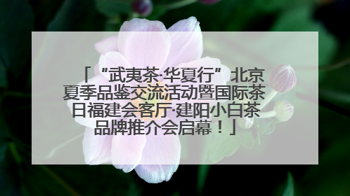 “武夷茶·华夏行”北京夏季品鉴交流活动暨国际茶日福建会客厅·建阳小白茶品牌推介会启幕！