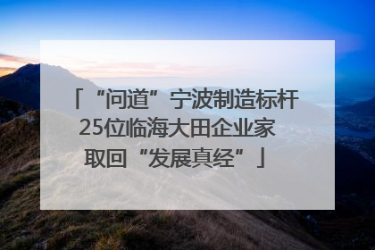 “问道”宁波制造标杆 25位临海大田企业家取回“发展真经”