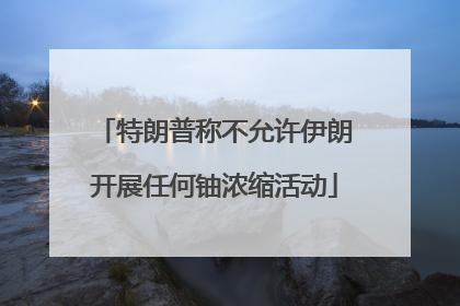 特朗普称不允许伊朗开展任何铀浓缩活动