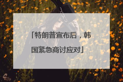 特朗普宣布后，韩国紧急商讨应对