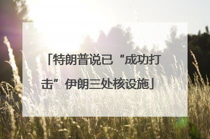 特朗普说已“成功打击”伊朗三处核设施