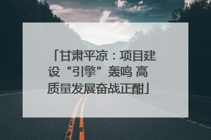 甘肃平凉：项目建设“引擎”轰鸣 高质量发展奋战正酣