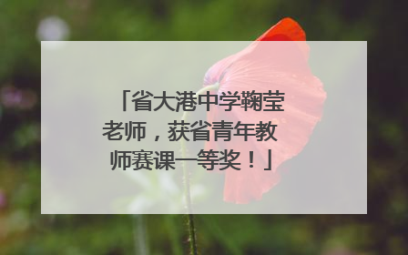 省大港中学鞠莹老师，获省青年教师赛课一等奖！