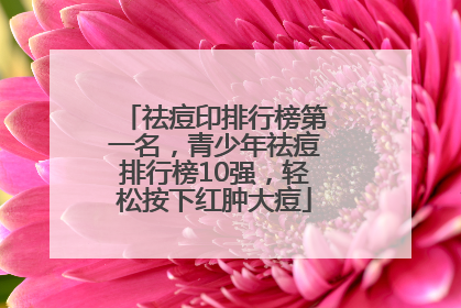 祛痘印排行榜第一名，青少年祛痘排行榜10强，轻松按下红肿大痘