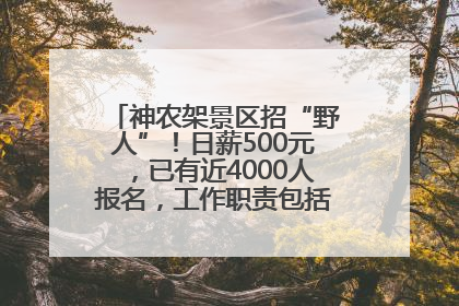 神农架景区招“野人”！日薪500元，已有近4000人报名，工作职责包括“接受游客投喂”