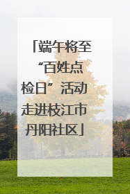 端午将至 “百姓点检日”活动走进枝江市丹阳社区
