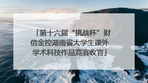 第十六届“挑战杯”财信金控湖南省大学生课外学术科技作品竞赛收官