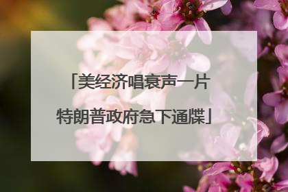 美经济唱衰声一片 特朗普政府急下通牒