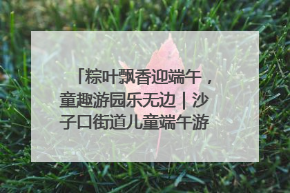 粽叶飘香迎端午，童趣游园乐无边｜沙子口街道儿童端午游园活动圆满落幕