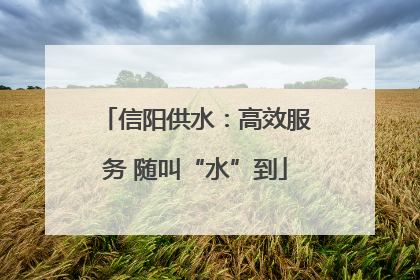 信阳供水：高效服务 随叫“水”到