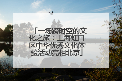 一场跨时空的文化之旅：上海虹口区中华优秀文化体验活动亮相北京