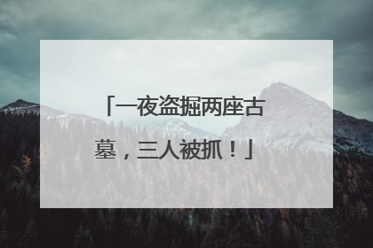 一夜盗掘两座古墓，三人被抓！