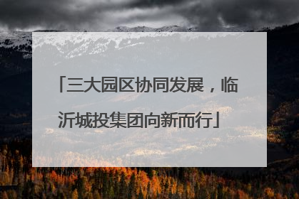 三大园区协同发展，临沂城投集团向新而行