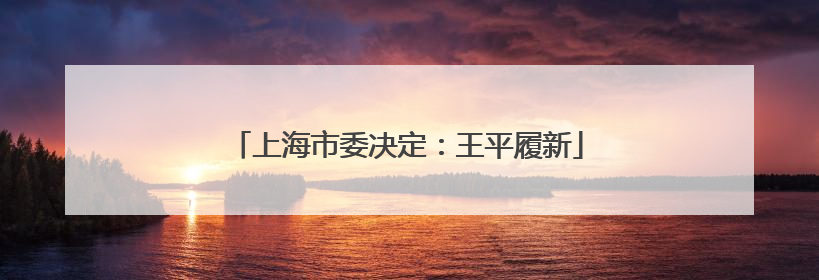 上海市委决定：王平履新