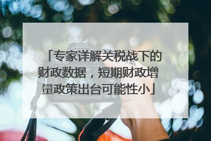 专家详解关税战下的财政数据，短期财政增量政策出台可能性小