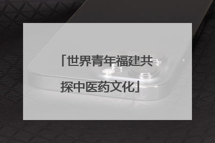 世界青年福建共探中医药文化