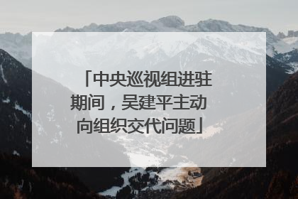 中央巡视组进驻期间，吴建平主动向组织交代问题