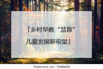 乡村早教“慧育”儿童发展新希望