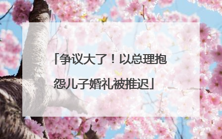 争议大了！以总理抱怨儿子婚礼被推迟
