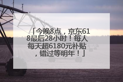 今晚8点，京东618最后28小时！每人每天超6180元补贴，错过等明年！