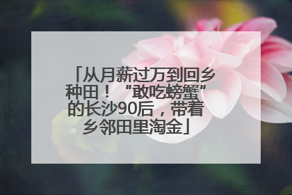 从月薪过万到回乡种田！“敢吃螃蟹”的长沙90后，带着乡邻田里淘金