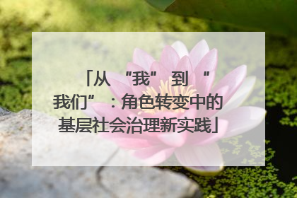 从 “我” 到 “我们”：角色转变中的基层社会治理新实践