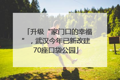 升级“家门口的幸福”，武汉今年已新改建70座口袋公园
