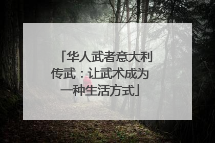 华人武者意大利传武：让武术成为一种生活方式