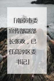 南京市委宣传部副部长张政，已任高淳区委书记