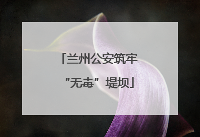 兰州公安筑牢“无毒”堤坝