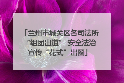 兰州市城关区各司法所“组团出道” 安全法治宣传“花式”出圈