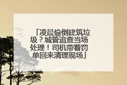 凌晨偷倒建筑垃圾？城管追查当场处理！司机带着罚单回来清理现场