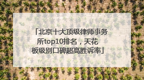 北京十大顶级律师事务所top10排名，天花板级别口碑超高胜诉率