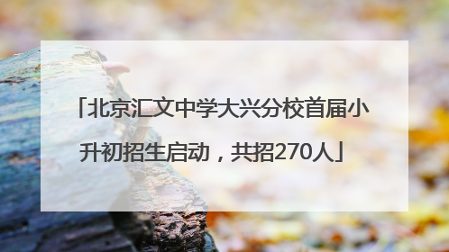 北京汇文中学大兴分校首届小升初招生启动，共招270人