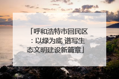 呼和浩特市回民区：以绿为底 谱写生态文明建设新篇章