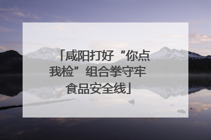 咸阳打好“你点我检”组合拳守牢食品安全线