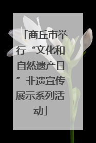 商丘市举行“文化和自然遗产日”非遗宣传展示系列活动