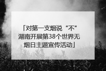 对第一支烟说“不” 湖南开展第38个世界无烟日主题宣传活动