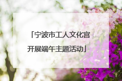 宁波市工人文化宫开展端午主题活动