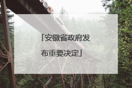 安徽省政府发布重要决定
