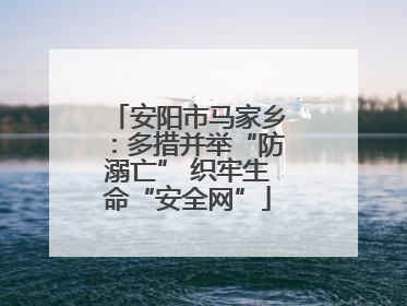 安阳市马家乡：多措并举“防溺亡” 织牢生命“安全网”