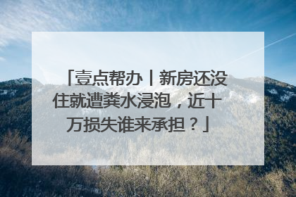 壹点帮办丨新房还没住就遭粪水浸泡，近十万损失谁来承担？
