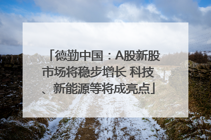 德勤中国：A股新股市场将稳步增长 科技、新能源等将成亮点