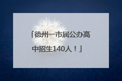 德州一市属公办高中招生140人！