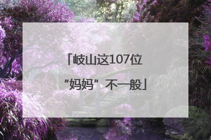 岐山这107位“妈妈”不一般