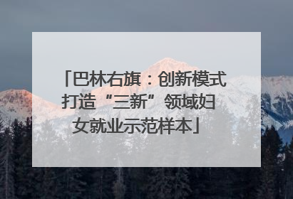 巴林右旗：创新模式 打造“三新”领域妇女就业示范样本