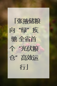 张掖储粮向“绿”疾驰 全省首个“光伏粮仓”高效运行